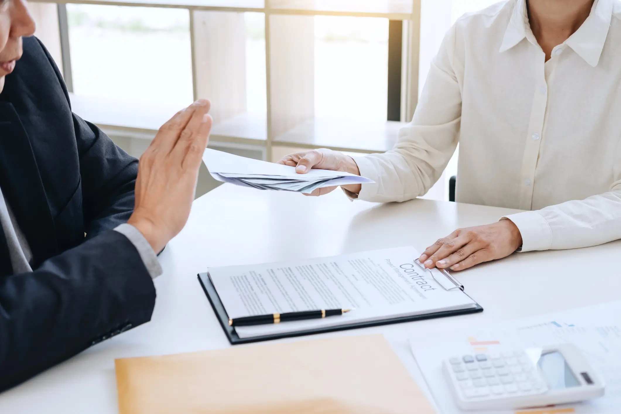person resisting signing a legal document