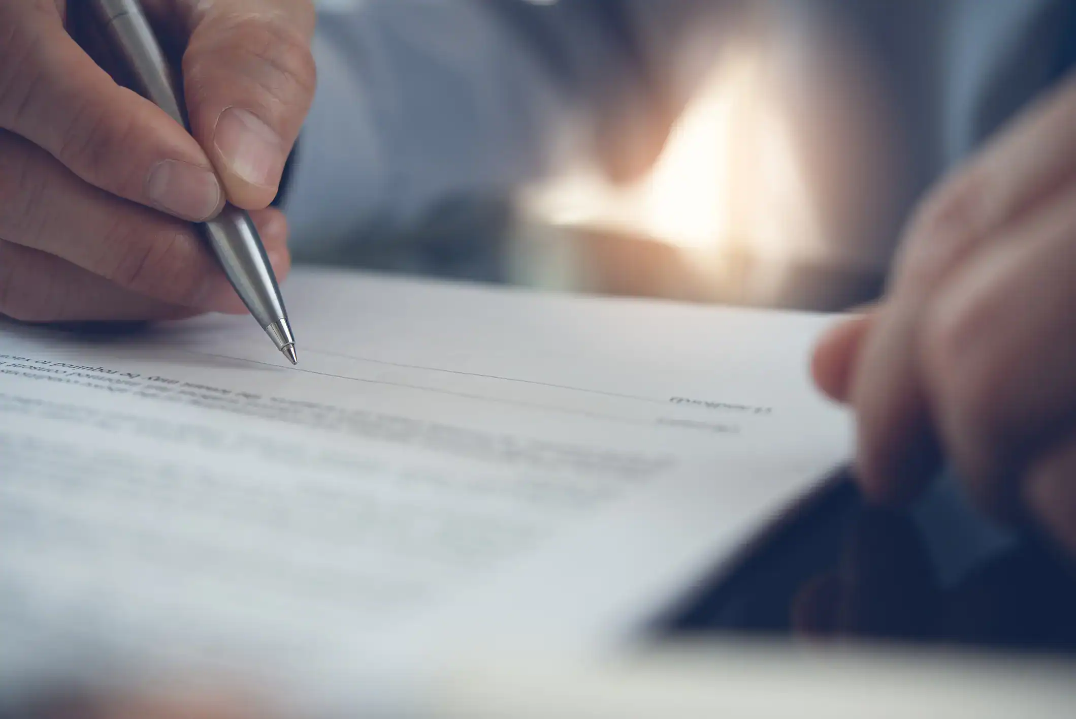 person signing a settlement agreement contract